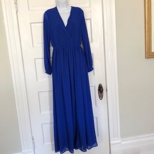 Blue long sleeve maxi dress